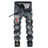 Motorcycle Jeans Mid Waist Straight Pants Men's Ripped Jeans